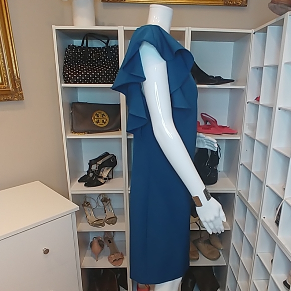 JULIA JORDAN RUFFLE SHOULDER DRESS 10 - Picture 5 of 6